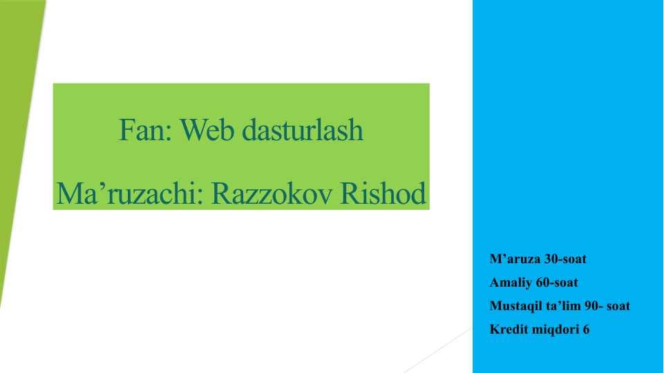 : Web dasturlash