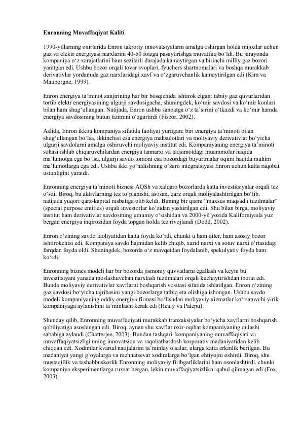 Enron kompaniyasi haqida