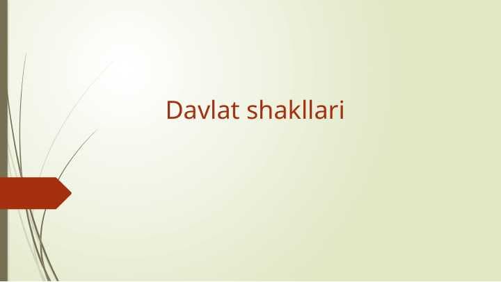 Davlat shakllari