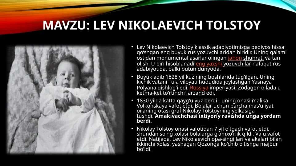 Lev Nikolaevich Tolstoy