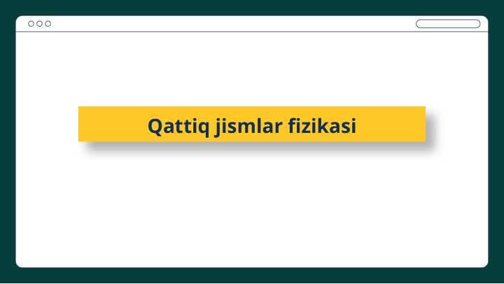Qattiq jismlar fizikasi