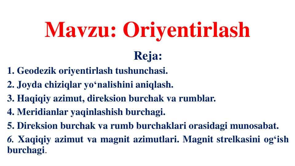 Oriyentirlash