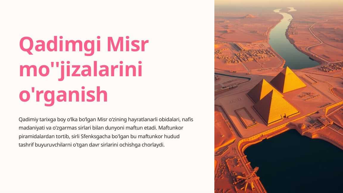 Qadimgi Misr mo''jizalarini o'rganish