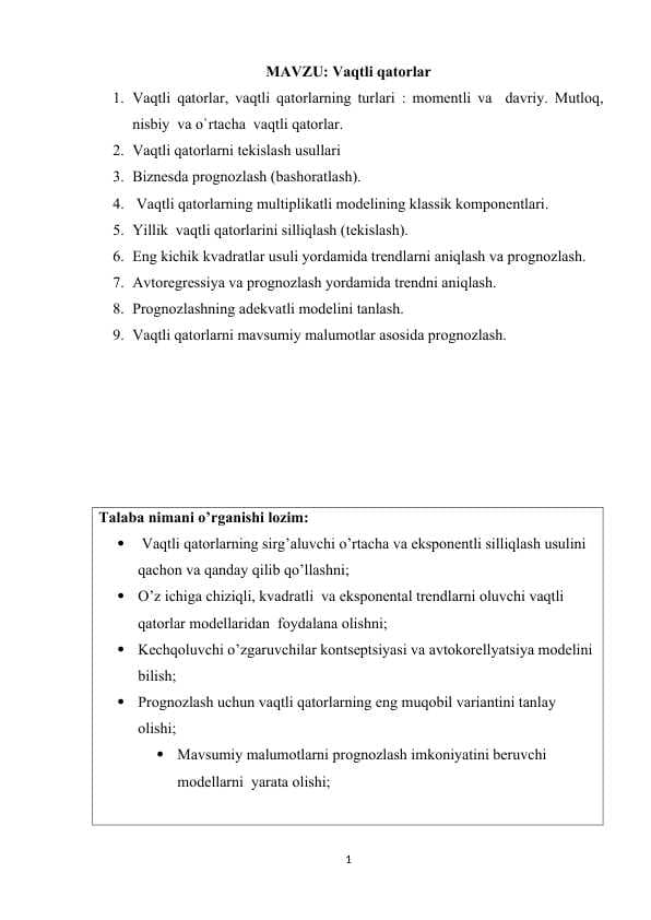 Vaqtli qatorlar