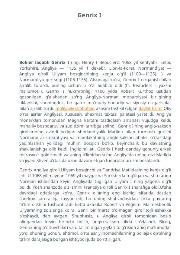 Bokler laqabli Genrix I