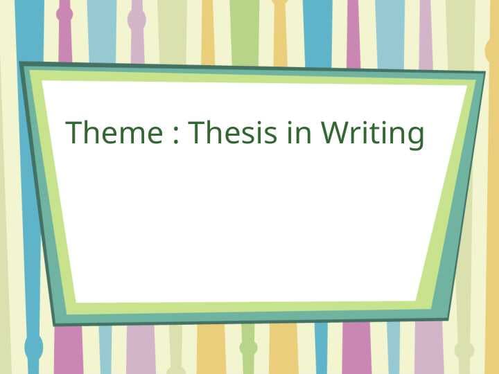 Thesis in Writing