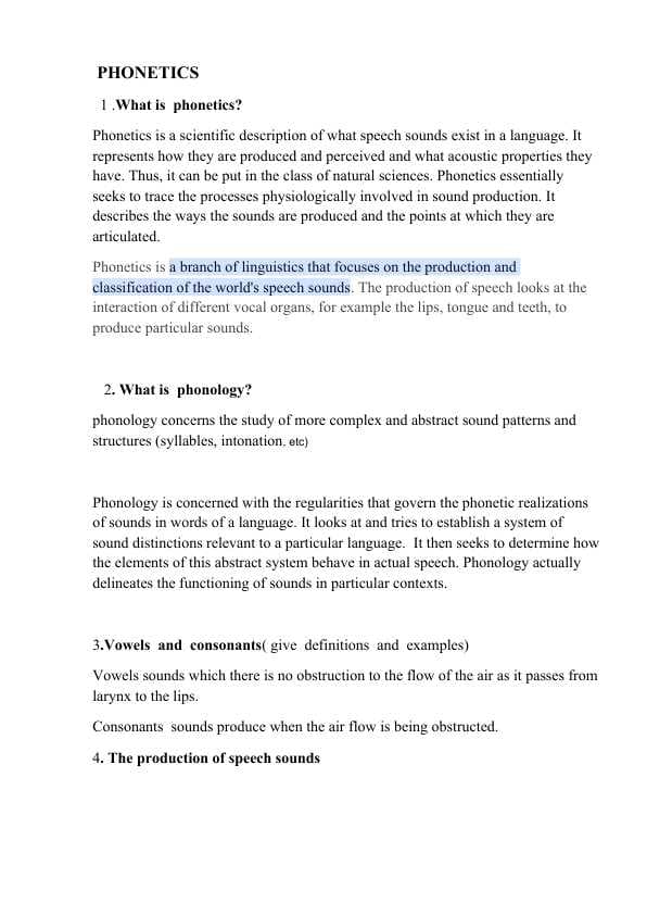PHONETICS