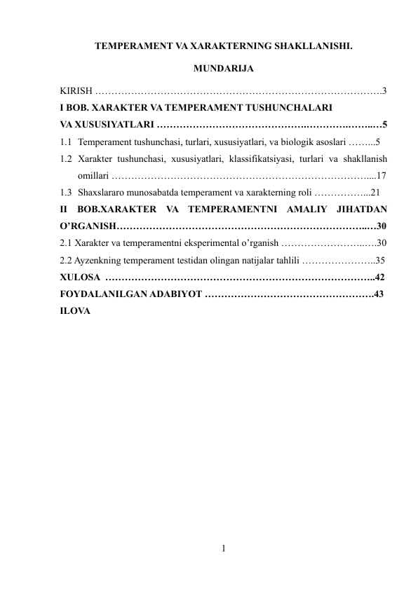 TEMPERAMENT VA XARAKTERNING SHAKLLANISHI.
