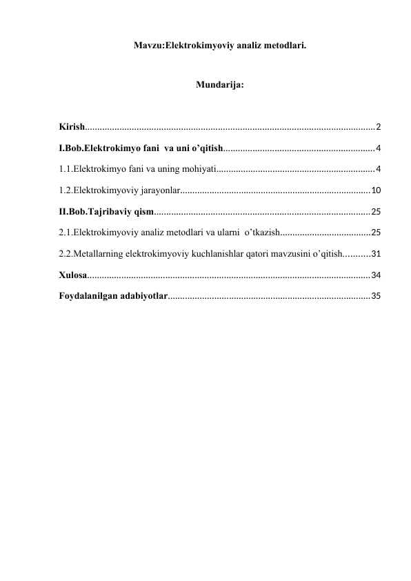Elektrokimyoviy analiz metodlari