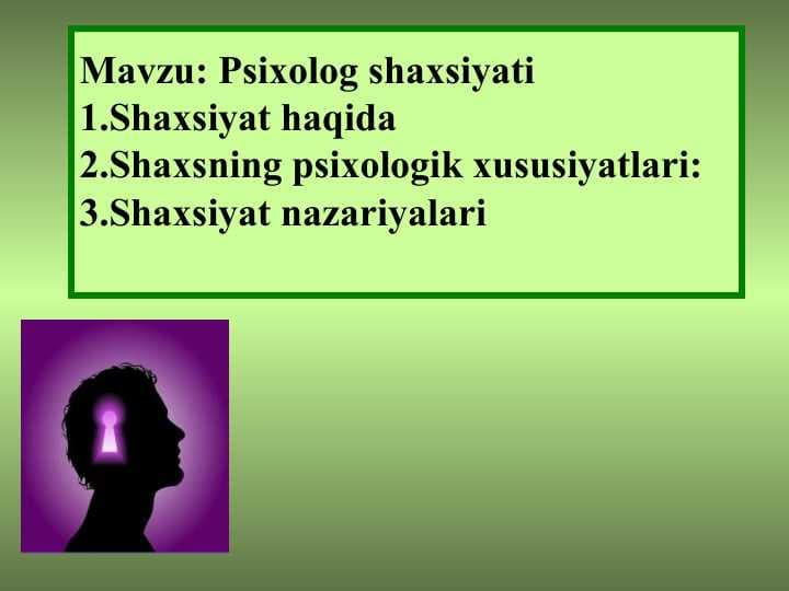 Psixolog shaxsiyati