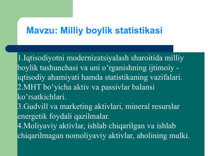 Milliy boylik statistikasi