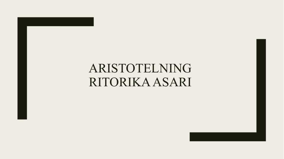 Aristotelning ritorika asari