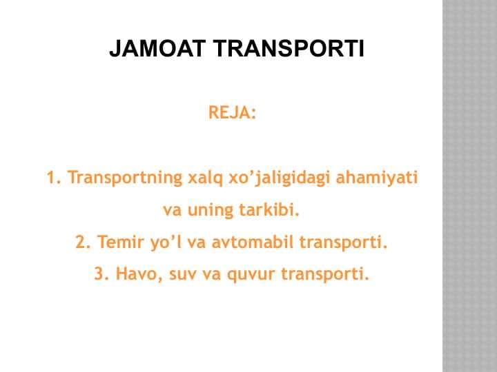 JAMOAT TRANSPORTI