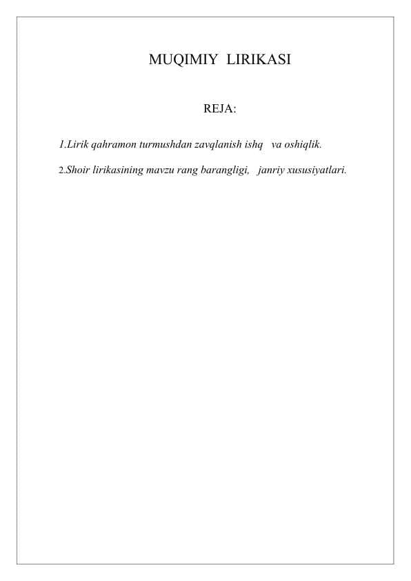 MUQIMIY  LIRIKASI