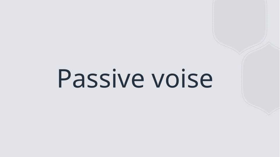 Passive Voice