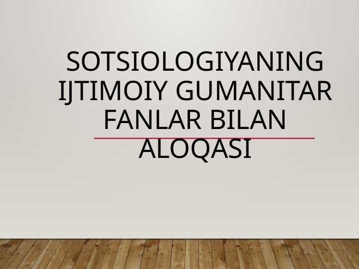 ijtimoiy Sotsiologiyaning