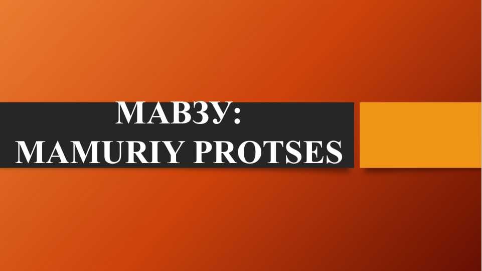 MAMURIY PROTSES
