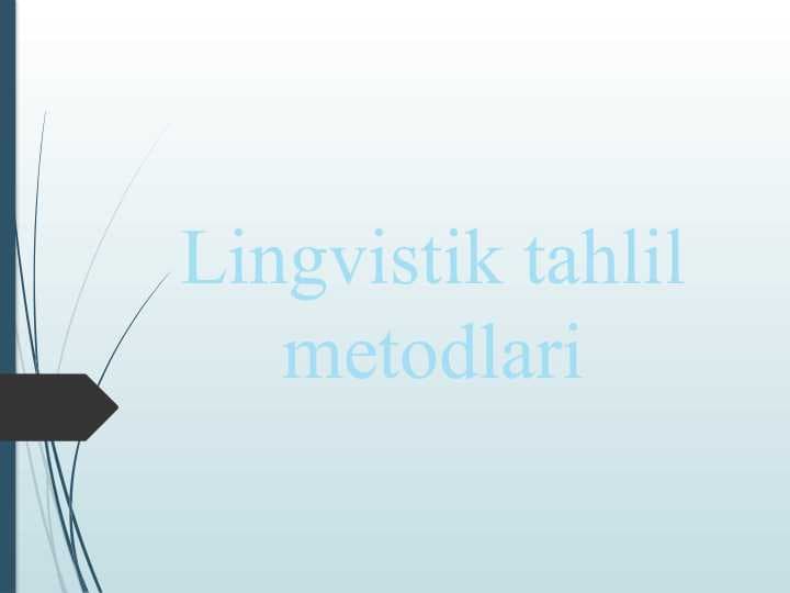 Lingvistik tahlil metodlari