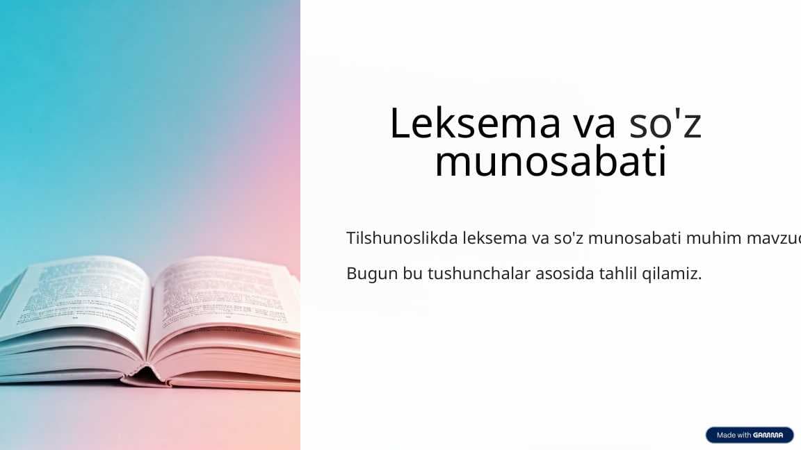 Leksema va so'z munosabati