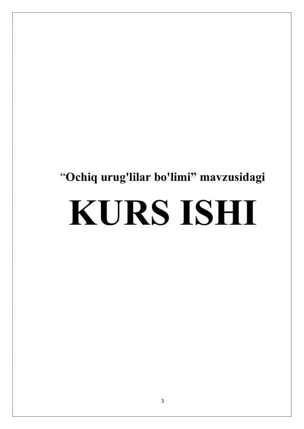 Ochiq urug'lilar bo'limi
