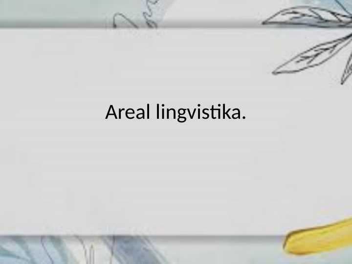 Areal lingvistika