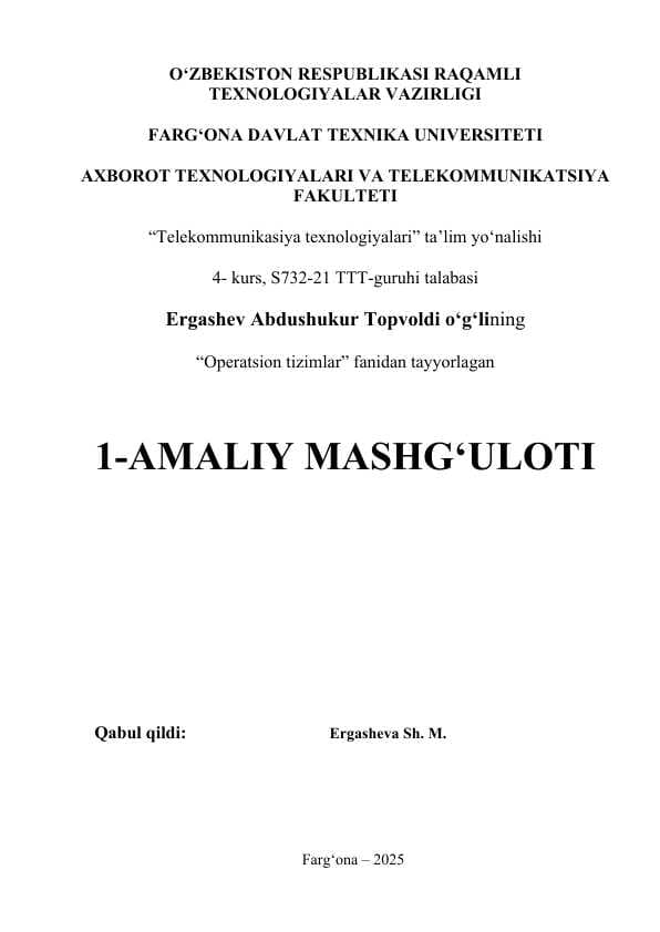 BIOSda ishlash (tanishish, parollash, qayta tiklash)