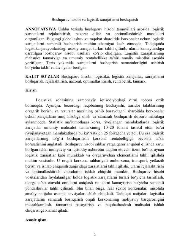 Boshqaruv hisobi va lagistik xarajatlarni boshqarish m.docx