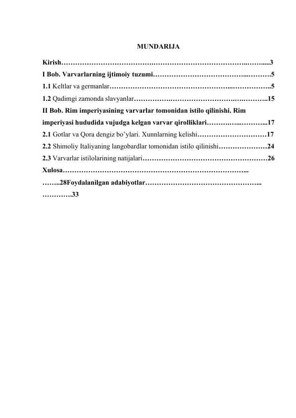 Rim imperiyasining varvarlar tomonidan istilo qilinishi.