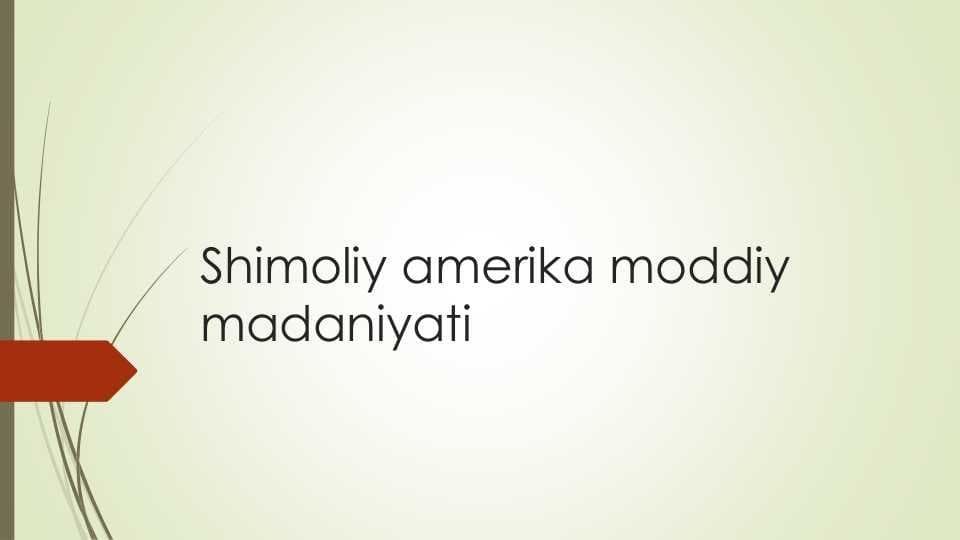 Shimoliy amerika moddiy madaniyati