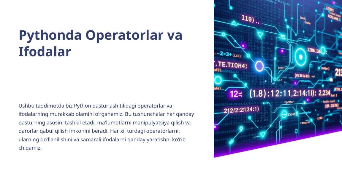 pythonda operatorlar va ifodalar