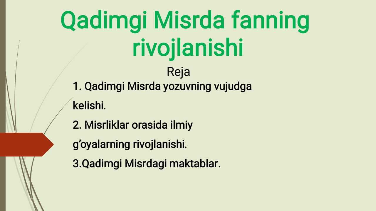 Qadimgi Misrda fanning rivojlanishi