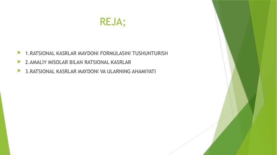 RATSIONAL KASRLAR PPX