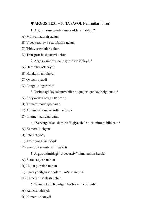 argost test 30 talik