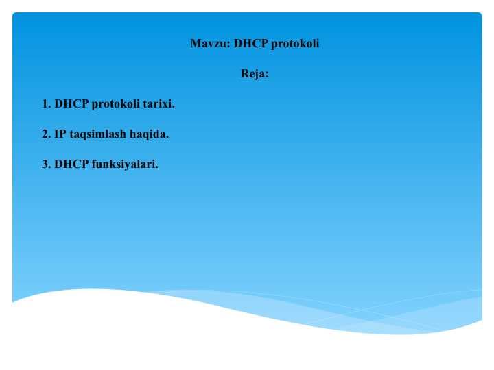 DHCP protokoli
