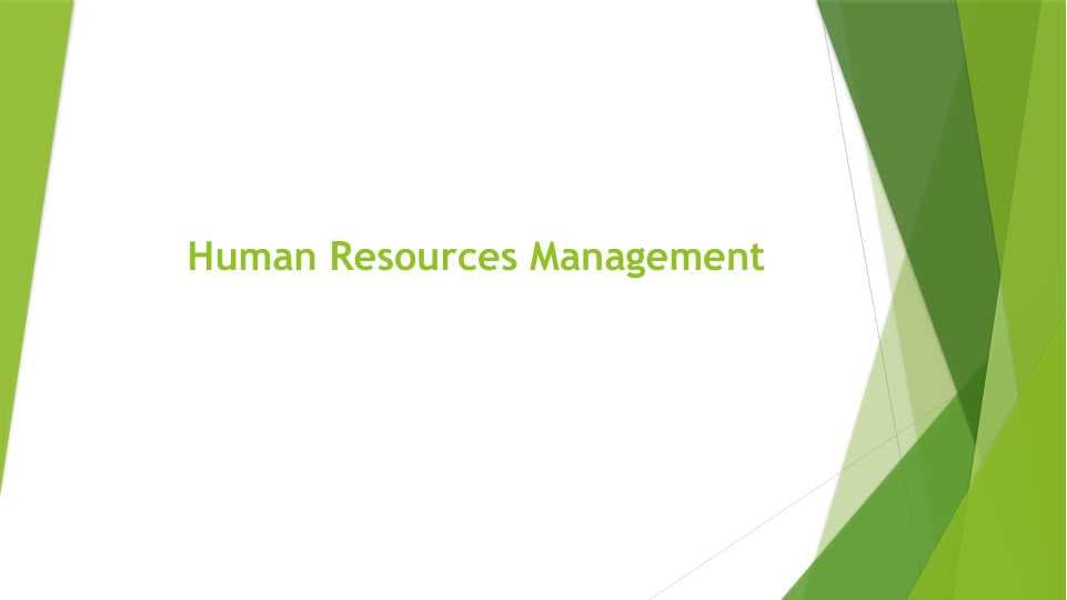 Human Resources Management