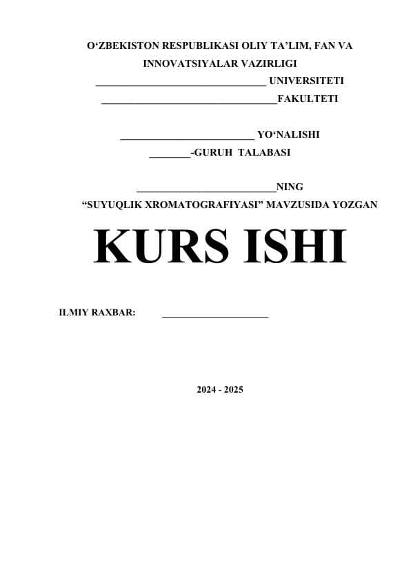 SUYUQLIK XROMATOGRAFIYASI