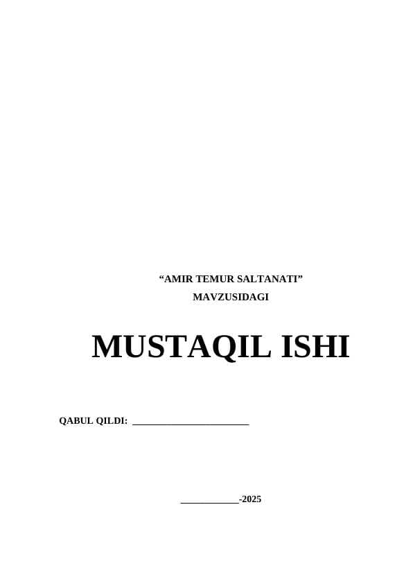 AMIR TEMUR SALTANATI