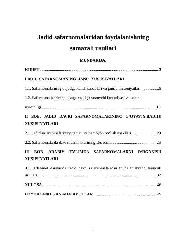 Jadid safarnomalaridan foydalanishning samarali usullari