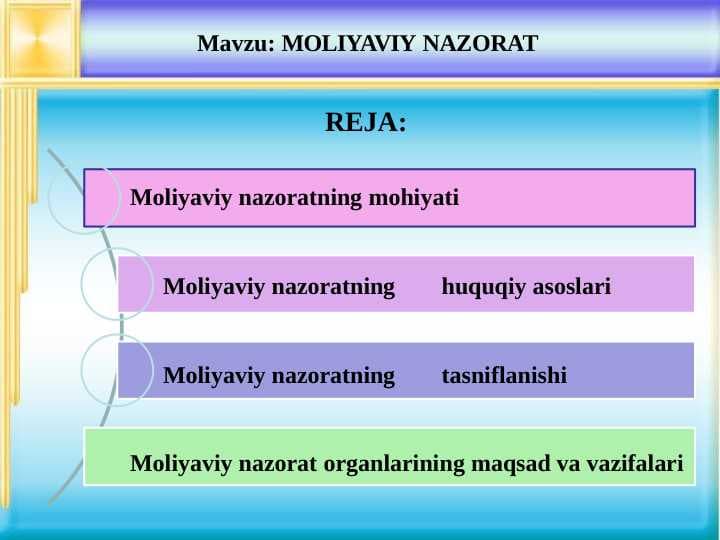 MOLIYAVIY NAZORAT