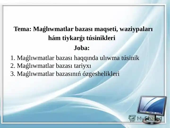 Maǵlıwmatlar bazası