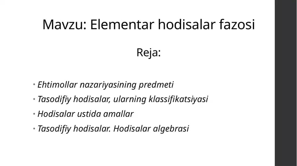 Ehtimollar nazariyasi