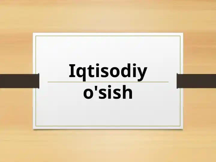 Iqtisodiy o'sish