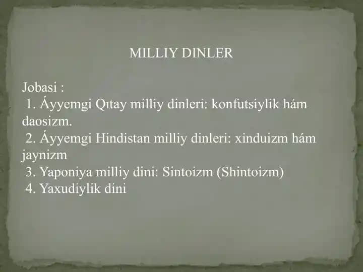 Milliy dinler