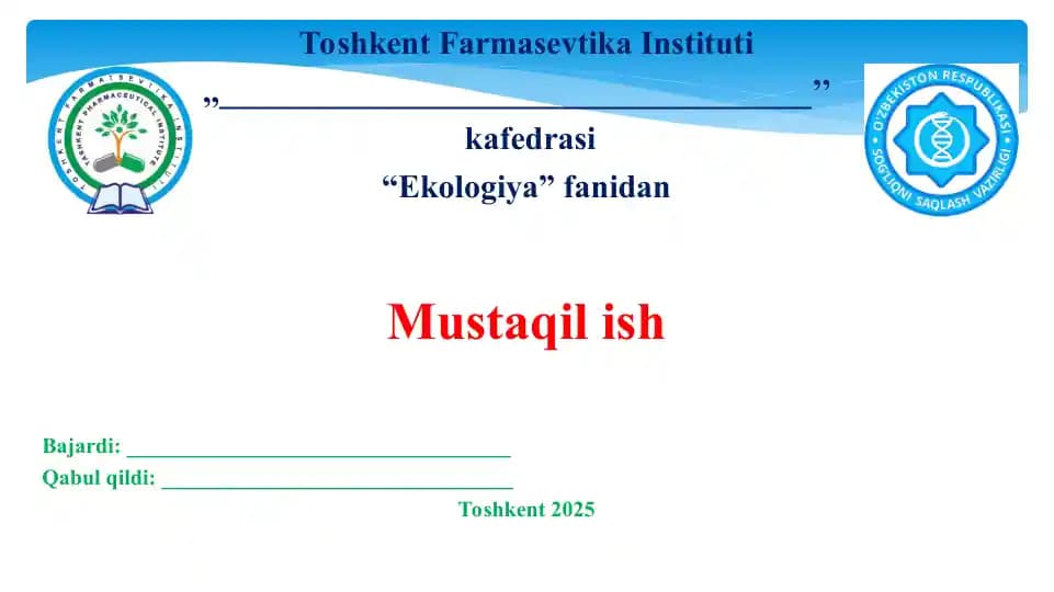 27. Ekologik inqiroz va uni bartaraf etishning mumkin bo'lgan yo'llari. Taqdimot 11 bet.