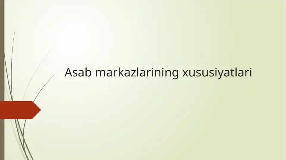 Nerv tizimi haqida ma'lumot