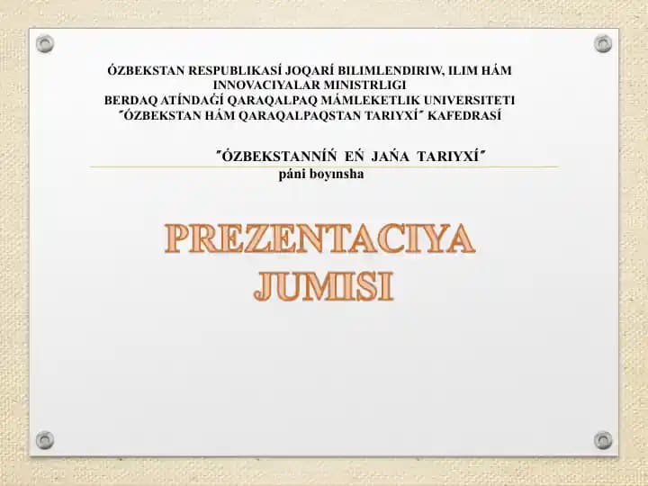 "Ózbekstannıń eń jańa tariyxı"