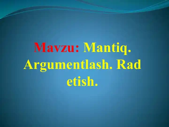 Mantiq. Argumentlash