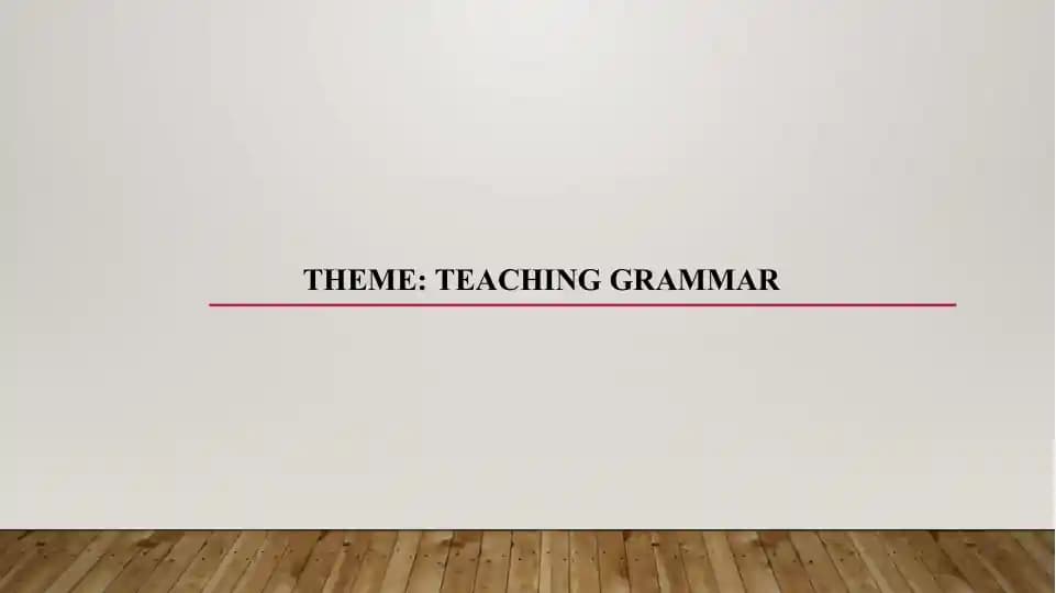 Teaching grammar