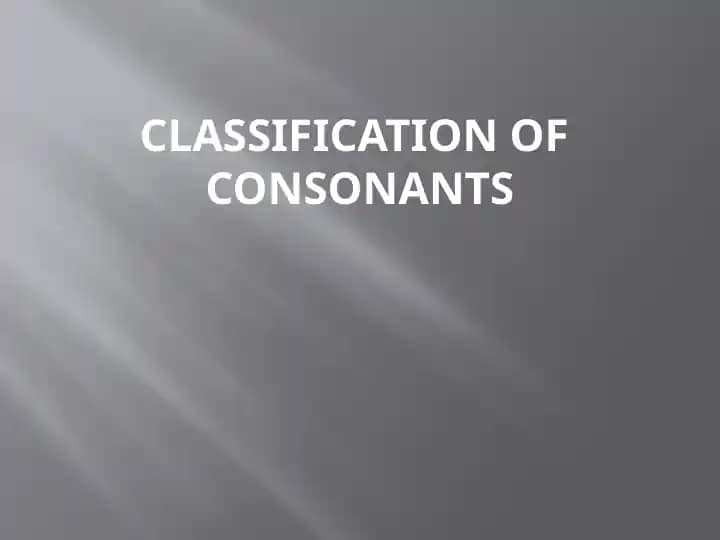 Classification of consonants