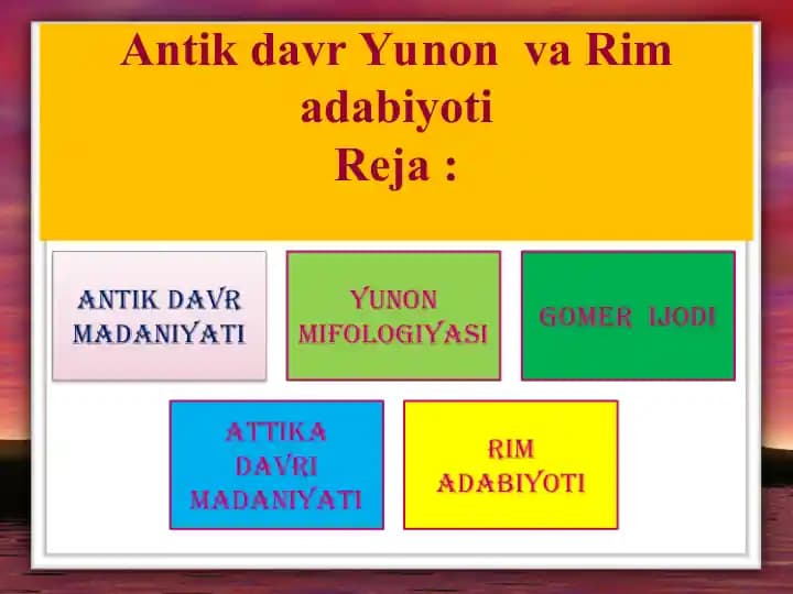 Antik davr Yunon va Rim adabiyoti